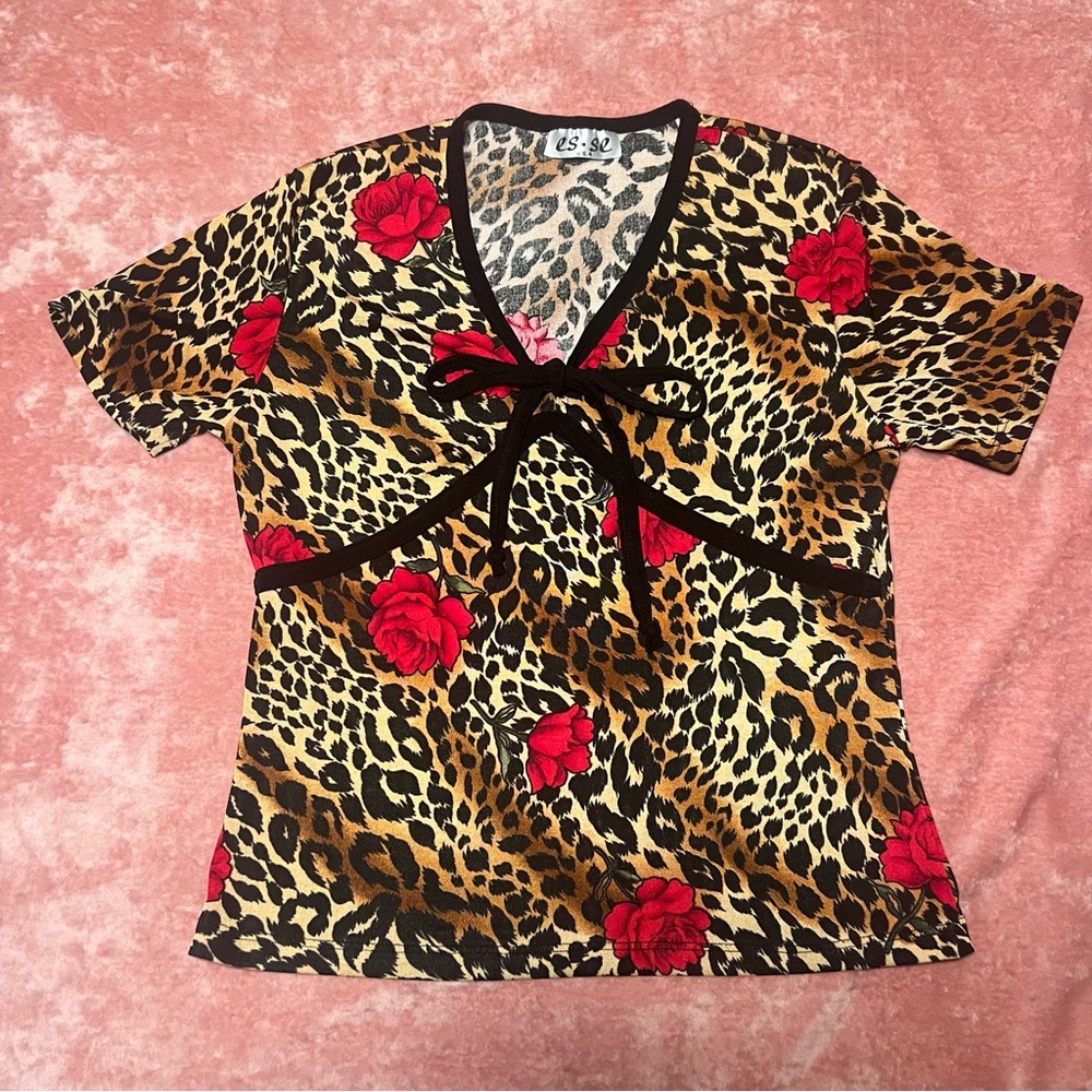 cheetah vintage top